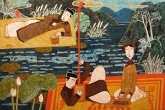 TRANH VẢI DÁN TƯỜNG PHÒNG KHÁCH- TRANH DÁN IDOCHINDE - TRANH VẢI 3D - TRANH CÔ GÁI VIỆT NAM- TRANH TRANG TRÍ | MÃ T3D-14008