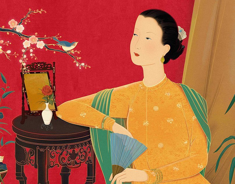 TRANH VẢI DÁN TƯỜNG PHÒNG KHÁCH- TRANH DÁN IDOCHINDE - TRANH VẢI 3D - TRANH CÔ GÁI VIỆT NAM- TRANH TRANG TRÍ | MÃ T3D-14010