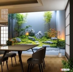 TRANH VẢI DÁN TƯỜNG PHÒNG KHÁCH - TRANH DÁN TƯỜNG - TRANH DÁN 3D-  TRANH VẢI TIỂU CẢNH - TRANH TRANG TRÍ | MÃ T3D-14026