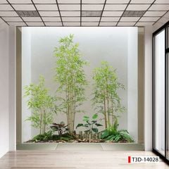 TRANH VẢI DÁN TƯỜNG PHÒNG KHÁCH - TRANH DÁN TƯỜNG - TRANH DÁN 3D-  TRANH VẢI TIỂU CẢNH - TRANH TRANG TRÍ | MÃ T3D-14028