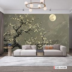 1366 - TRANH VẢI DÁN TƯỜNG PHÒNG KHÁCH - TRANH VẢI TIỂU CẢNH - TRANH TRANG TRÍ | MÃ T3D-14108