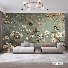 1367 - TRANH VẢI DÁN TƯỜNG PHÒNG KHÁCH - TRANH VẢI TIỂU CẢNH - TRANH TRANG TRÍ | MÃ T3D-14109