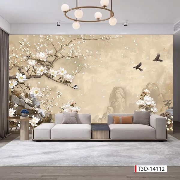 1370 - TRANH VẢI DÁN TƯỜNG PHÒNG KHÁCH - TRANH VẢI TIỂU CẢNH - TRANH TRANG TRÍ | MÃ T3D-14112