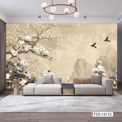 1370 - TRANH VẢI DÁN TƯỜNG PHÒNG KHÁCH - TRANH VẢI TIỂU CẢNH - TRANH TRANG TRÍ | MÃ T3D-14112