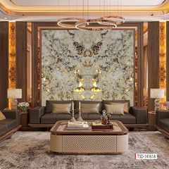 TẤM ỐP TƯỜNG PVC - VÁCH TRANG TRÍ - TẤM ỐP TRANG TRÍ PHÒNG KHÁCH, VÁCH TIVI - TẤM ỐP VÂN ĐÁ ĐỐI XỨNG | MÃ T3D-14161A