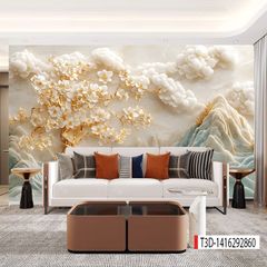 1173 - TRANH DÁN TƯỜNG PHÒNG KHÁCH - TRANH TRANG TRÍ - TRANH DÁN TƯỜNG TIỂU CẢNH - KIỂU TRANH LIỀN KHỔ| MÃ T3D-1416292860