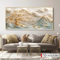 1157 - TRANH TREO PHÒNG KHÁCH - TRANH TRANG TRÍ - TRANH TREO TƯỜNG PHONG CẢNH THIÊN NHIÊN - KIỂU TRANH NGANG | MÃ T3D-1416292860
