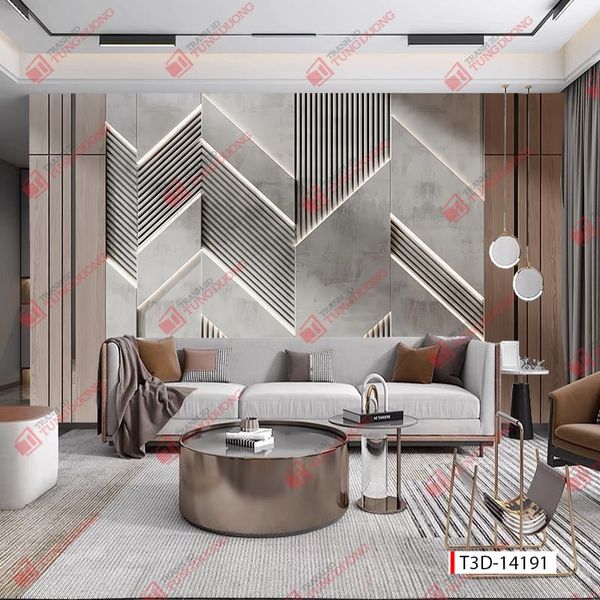 TRANH VẢI DÁN TƯỜNG PHÒNG KHÁCH - TRANH VẢI 3D - TRANH TRANG TRÍ - TRANH DÁN TƯỜNG | MÃ T3D-14191