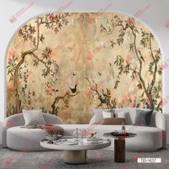 TRANH VẢI DÁN TƯỜNG PHÒNG KHÁCH - TRANH VẢI HOA 3D - TRANH TRANG TRÍ | MÃ T3D-14237