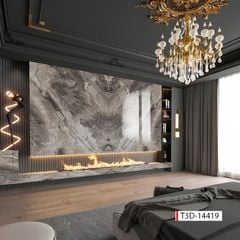 TẤM ỐP TƯỜNG PVC - VÁCH TRANG TRÍ - TẤM ỐP TRANG TRÍ PHÒNG KHÁCH, VÁCH TIVI - TRANH VÂN ĐÁ ĐỐI XỨNG | MÃ T3D-14419