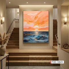 TRANH TREO HÀNH LANG LỐI ĐI - TRANH TRANG TRÍ - TRANH TREO HIỆN ĐẠI TRỪU TƯỢNG - KIỂU TRANH DỌC | MÃ T3D-14825