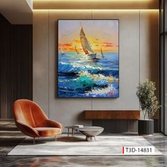 TRANH TREO HÀNH LANG LỐI ĐI - TRANH TRANG TRÍ - TRANH TREO HIỆN ĐẠI TRỪU TƯỢNG - KIỂU TRANH DỌC | MÃ T3D-14831