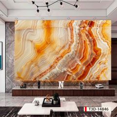TẤM PVC ỐP TƯỜNG - TRANG TRÍ PHÒNG KHÁCH, VÁCH TIVI - TRANH VÂN MÂY, THẠCH ANH | MÃ T3D-14846