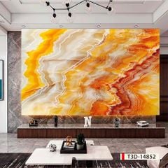 TẤM PVC ỐP TƯỜNG - TRANG TRÍ PHÒNG KHÁCH, VÁCH TIVI - TRANH VÂN MÂY, THẠCH ANH | MÃ T3D-14852
