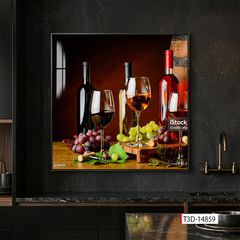 TRANH TREO PHÒNG ĂN, CAFE, NHÀ HÀNG - TRANH TRANG TRÍ - KIỂU TRANH VUÔNG | MÃ T3D-14859