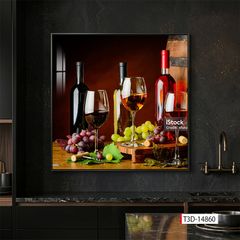 TRANH TREO PHÒNG ĂN, CAFE, NHÀ HÀNG - TRANH TRANG TRÍ - KIỂU TRANH VUÔNG | MÃ T3D-14860