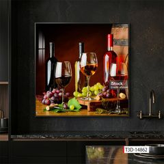 TRANH TREO PHÒNG ĂN, CAFE, NHÀ HÀNG - TRANH TRANG TRÍ - KIỂU TRANH VUÔNG | MÃ T3D-14862