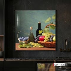 TRANH TREO PHÒNG ĂN, CAFE, NHÀ HÀNG - TRANH TRANG TRÍ - KIỂU TRANH VUÔNG | MÃ T3D-14863