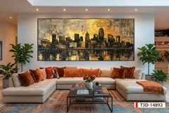 TRANH TREO TƯỜNG PHÒNG KHÁCH - TRANH HIỆN ĐẠI TRỪU TƯỢNG - KHỔ LỚN | MÃ T3D-14892