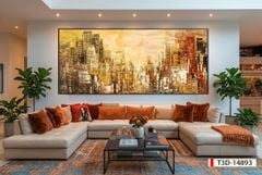 TRANH TREO TƯỜNG PHÒNG KHÁCH - TRANH HIỆN ĐẠI TRỪU TƯỢNG - KHỔ LỚN | MÃ T3D-14893