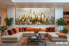 TRANH TREO TƯỜNG PHÒNG KHÁCH - TRANH HIỆN ĐẠI TRỪU TƯỢNG - KHỔ LỚN | MÃ T3D-14896
