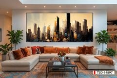 TRANH TREO TƯỜNG PHÒNG KHÁCH - TRANH HIỆN ĐẠI TRỪU TƯỢNG - KHỔ LỚN | MÃ T3D-14897
