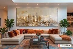 TRANH TREO TƯỜNG PHÒNG KHÁCH - TRANH HIỆN ĐẠI TRỪU TƯỢNG - KHỔ LỚN | MÃ T3D-14898