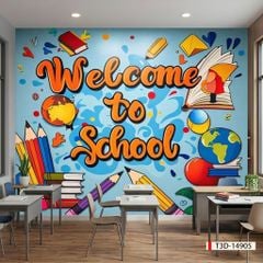 TRANH DÁN TƯỜNG 3D - TRANH DÁN TƯỜNG TRẺ EM - TRANH DÁN PHÒNG HỌC - KIỂU TRANH LIỀN KHỔ | MÃ T3D-14905