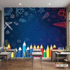 TRANH DÁN TƯỜNG 3D - TRANH DÁN TƯỜNG TRẺ EM - TRANH DÁN PHÒNG HỌC - KIỂU TRANH LIỀN KHỔ| MÃ T3D-14907