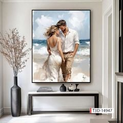 TRANH TREO TƯỜNG PHÒNG KHÁCH, HÀNH LANG - TRANH LÃNG MẠN - KIỂU TRANH DỌC  | MÃ T3D-14947