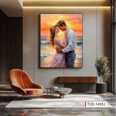 TRANH TREO TƯỜNG PHÒNG KHÁCH, HÀNH LANG - TRANH LÃNG MẠN - KIỂU TRANH DỌC  | MÃ T3D-14952