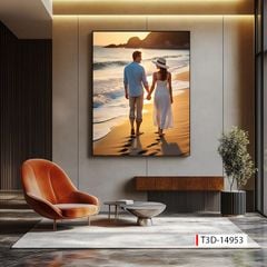 TRANH TREO TƯỜNG PHÒNG KHÁCH, HÀNH LANG - TRANH LÃNG MẠN - KIỂU TRANH DỌC  | MÃ T3D-14953