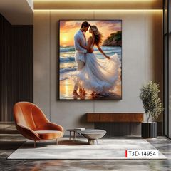 TRANH TREO TƯỜNG PHÒNG KHÁCH, HÀNH LANG - TRANH LÃNG MẠN - KIỂU TRANH DỌC  | MÃ T3D-14954