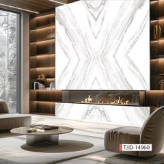 TẤM ỐP TƯỜNG PVC - VÁCH TRANG TRÍ - TẤM ỐP TRANG TRÍ PHÒNG KHÁCH, VÁCH TIVI - TRANH VÂN ĐÁ ĐỐI XỨNG | MÃ T3D-14960