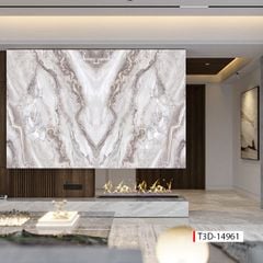 TẤM ỐP TƯỜNG PVC - VÁCH TRANG TRÍ - TẤM ỐP TRANG TRÍ PHÒNG KHÁCH, VÁCH TIVI - TRANH VÂN ĐÁ ĐỐI XỨNG | MÃ T3D-14961