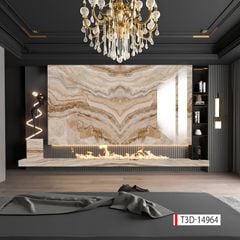 TẤM ỐP TƯỜNG PVC - VÁCH TRANG TRÍ - TẤM ỐP TRANG TRÍ PHÒNG KHÁCH, VÁCH TIVI - TRANH VÂN ĐÁ ĐỐI XỨNG | MÃ T3D-14961