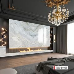 TẤM ỐP TƯỜNG PVC - VÁCH TRANG TRÍ - TẤM ỐP TRANG TRÍ PHÒNG KHÁCH, VÁCH TIVI - TRANH VÂN ĐÁ ĐỐI XỨNG | MÃ T3D-14965