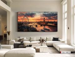 TRANH TREO PHÒNG KHÁCH HIỆN ĐẠI - TRANH TRANG TRÍ - TRANH TREO TƯỜNG PHONG CẢNH CHÂU ÂU - KIỂU TRANH LIỀN KHỔ | MÃ: T3D-14979