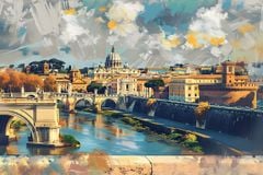 TRANH TREO PHÒNG KHÁCH HIỆN ĐẠI - TRANH TRANG TRÍ - TRANH TREO TƯỜNG PHONG CẢNH CHÂU ÂU - KIỂU TRANH LIỀN KHỔ | MÃ: T3D-14980