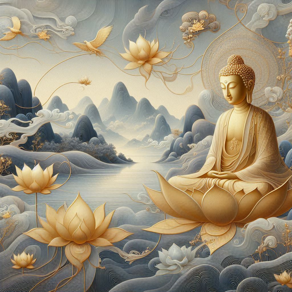 TRANH TREO PHÒNG THỜ - TRANH PHẬT GIÁO - TRANH PHẬT- TRANH TRANG TRÍ - KIỂU TRANH VUÔNG | MÃ T3D-15040