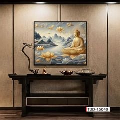 TRANH TREO PHÒNG THỜ - TRANH PHẬT GIÁO - TRANH PHẬT- TRANH TRANG TRÍ - KIỂU TRANH VUÔNG | MÃ T3D-15040