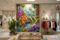 TRANH DÁN TƯỜNG 3D -MORANDI - NỀN 3D - SHOP TRỜI TRANG - LIVE STREAM - KHỔ LỚN - MÃ: T3D-15041