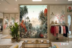 TRANH DÁN TƯỜNG 3D -MORANDI - NỀN 3D - SHOP TRỜI TRANG - LIVE STREAM - KHỔ LỚN - MÃ: T3D-15043