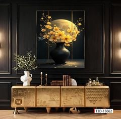 TRANH TREO HÀNH LANG LỐI ĐI - TRANH TREO HOA, BÌNH HOA SANG TRỌNG - KIỂU TRANH DỌC | MÃ T3D-15062