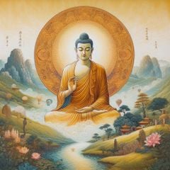 TRANH TREO PHÒNG THỜ - TRANH PHẬT GIÁO - TRANH PHẬT- TRANH TRANG TRÍ - KIỂU TRANH VUÔNG | MÃ T3D-15080