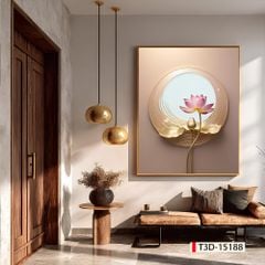 TRANH TREO HÀNH LANG LỐI ĐI - TRANH TREO HOA, HOA SEN - KIỂU TRANH DỌC | MÃ T3D-15188