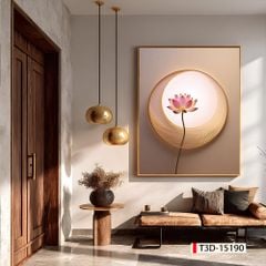 TRANH TREO HÀNH LANG LỐI ĐI - TRANH TREO HOA, HOA SEN - KIỂU TRANH DỌC | MÃ T3D-15190