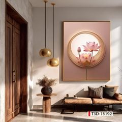 TRANH TREO HÀNH LANG LỐI ĐI - TRANH TREO HOA, HOA SEN - KIỂU TRANH DỌC | MÃ T3D-15192