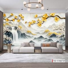 1179 - TRANH DÁN TƯỜNG PHÒNG KHÁCH - TRANH TRANG TRÍ - TRANH DÁN TƯỜNG TIỂU CẢNH - KIỂU TRANH LIỀN KHỔ| MÃ T3D-1519687509