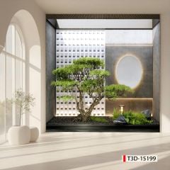 TRANH VẢI DÁN TƯỜNG PHÒNG KHÁCH - TRANH DÁN TƯỜNG - TRANH DÁN 3D-  TRANH VẢI TIỂU CẢNH - TRANH TRANG TRÍ | MÃ: T3D-15199